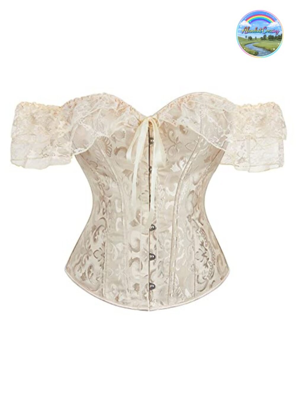 Womens Overbust Lace Up Corset Top Renaissance Gothic Bustier